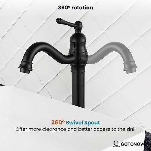 Single Handle Vessel Sink Faucet with Pop Up Drain, Oil Rubbed Bronze W704