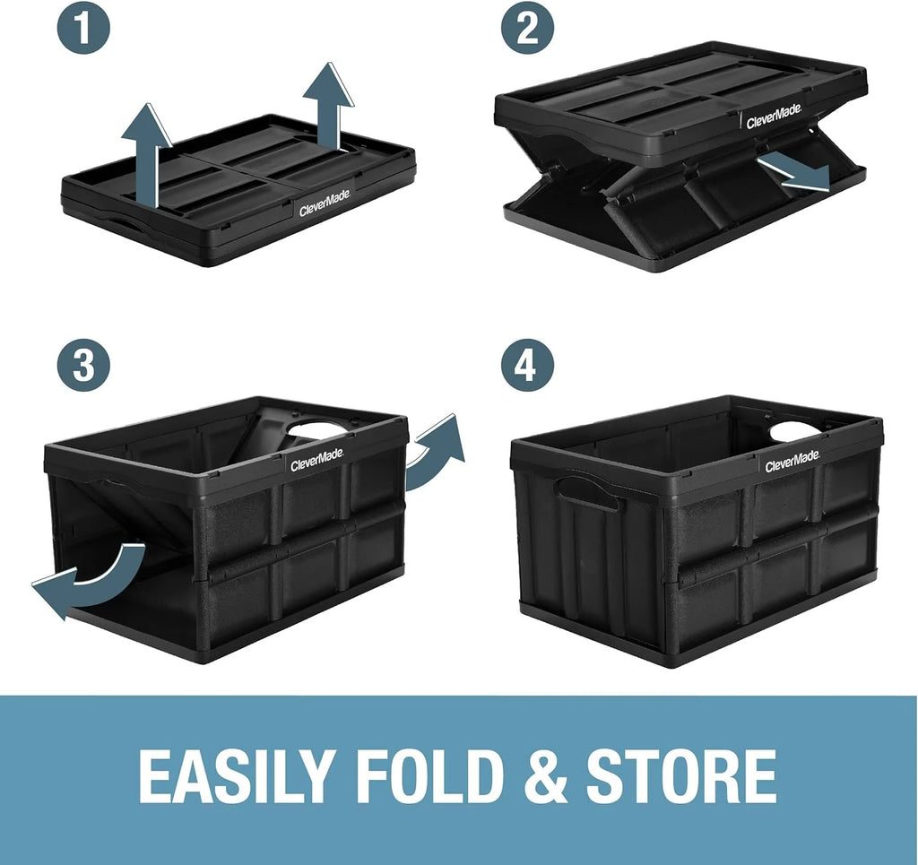 Collapsible Storage Bin 32L Royal Blue 3 Pack M706