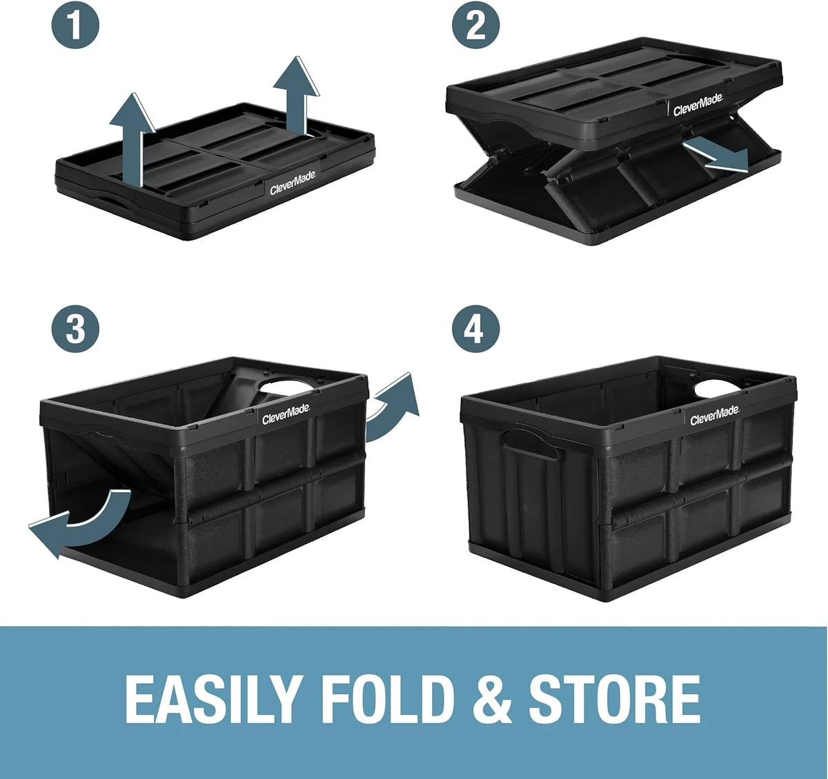 Collapsible Storage Bin 32L Royal Blue 3 Pack M706